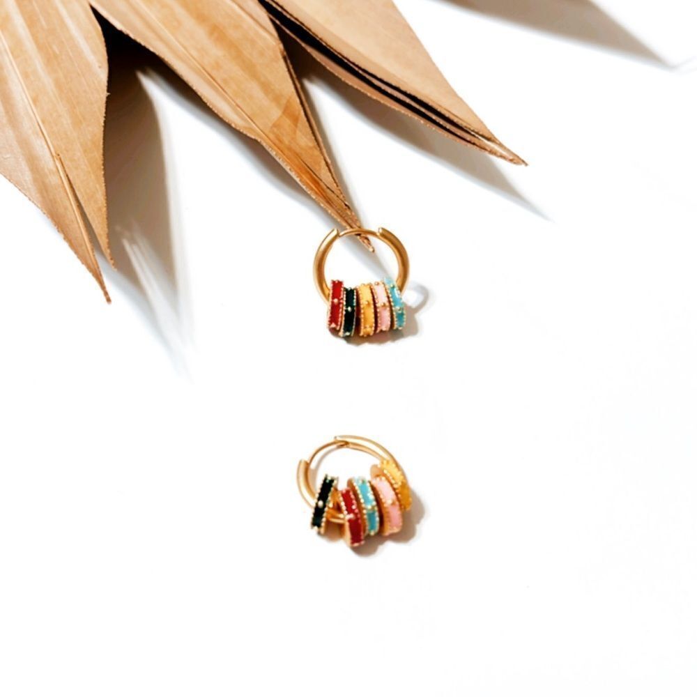 Gold hoop earrings S466